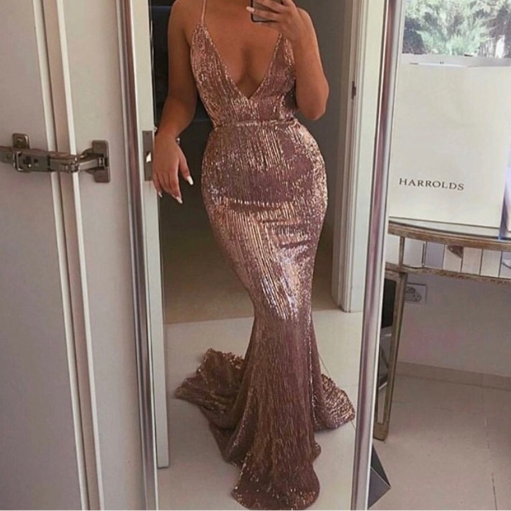 Sequined blush gown